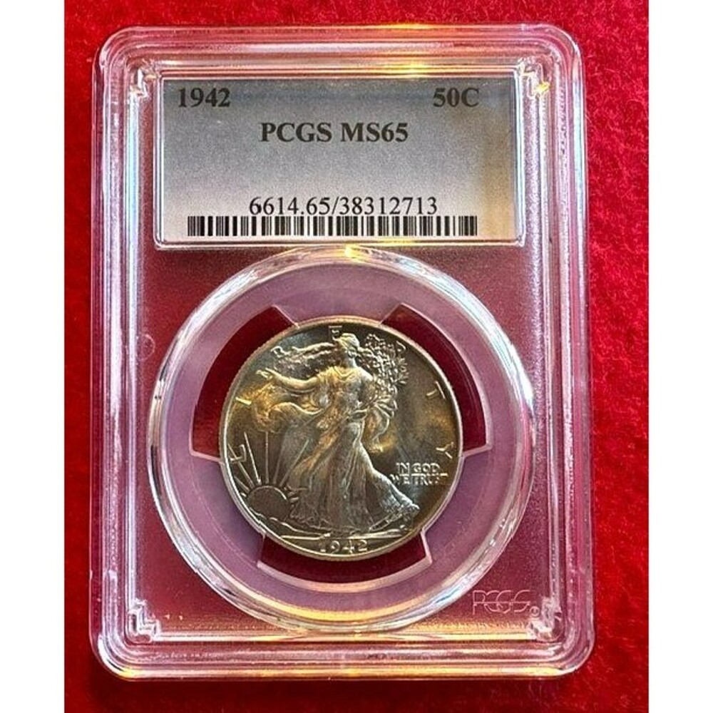 1942 50C Walking Liberty Half Dollar PCGS MS65